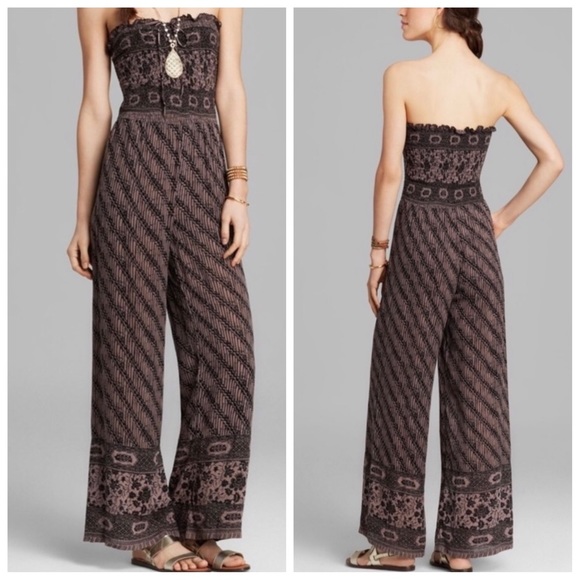 Free People Chic Smocked Wide Leg Halter Jumpsuit - Picture 13 of 16